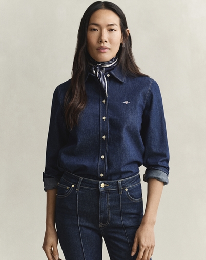 Gant - Reg Denim Skjorte - Dark Blue Raw